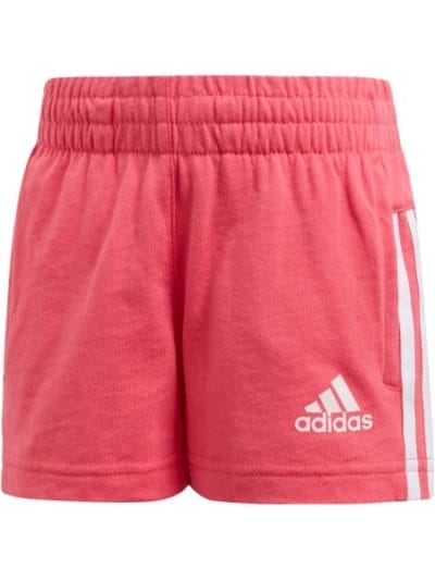 Fitness Mania - Adidas Knitted Little Girls Training Shorts - Super Pink/White