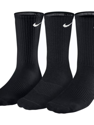 Fitness Mania - Nike Cotton Cushion 3 Pack Unisex Crew Socks - Black