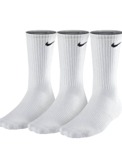 Fitness Mania - Nike Cotton Cushion 3 Pack Unisex Crew Socks - White