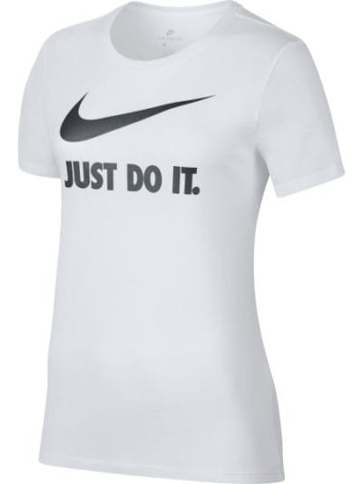 Fitness Mania - Nike Just Do It Swoosh Womens Casual T-Shirt - White/Black