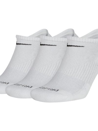 Fitness Mania - Nike Performance Cushion 3 Pack Unisex No Show Training Socks - White/Black