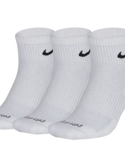 Fitness Mania - Nike Performance Cushion Low 3 Pack Unisex Low Cut Socks- White/Black