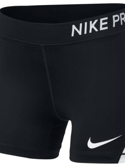 Fitness Mania - Nike Pro 4 Inch Kids Girls Training Short - Black/White