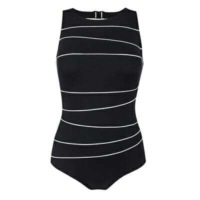 Fitness Mania - Rival Swimwear Piped High Neck Maillot