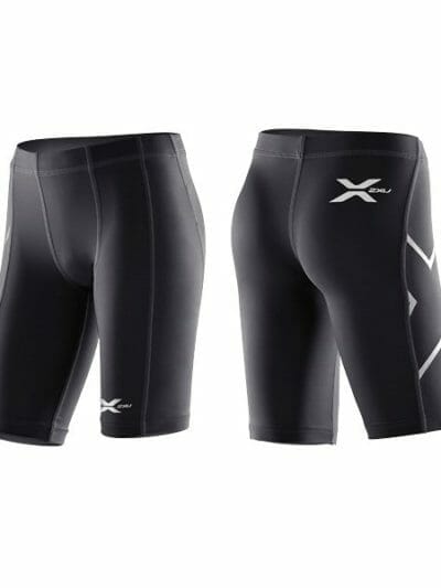 Fitness Mania - 2XU Kids Compression Full Short - Black/Silver