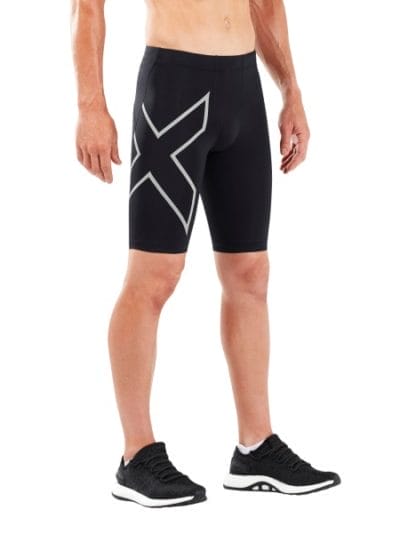 Fitness Mania - 2XU Run Mens Compression Shorts - Black/Silver Reflective