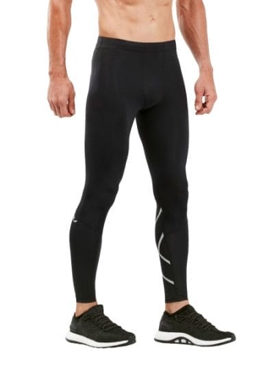 Fitness Mania - 2XU Run Mens Compression Tights - Black/Silver Reflective