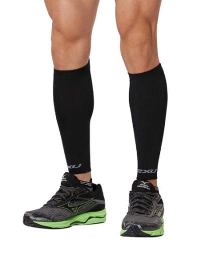 Fitness Mania - 2XU Unisex Compression Calf Sleeves - Black/Grey