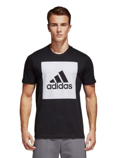 Fitness Mania - Adidas Essentials Box Logo Mens Casual T-Shirt - Black