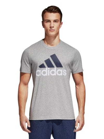 Fitness Mania - Adidas Essentials Linear Mens Casual T-Shirt - Medium Grey Heather