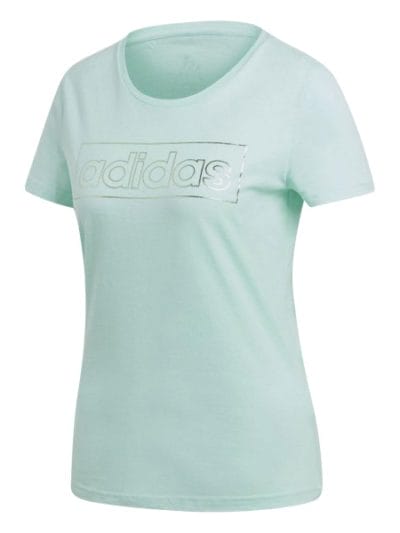 Fitness Mania - Adidas Foil Linear Womens Casual T-Shirt - Clear Mint