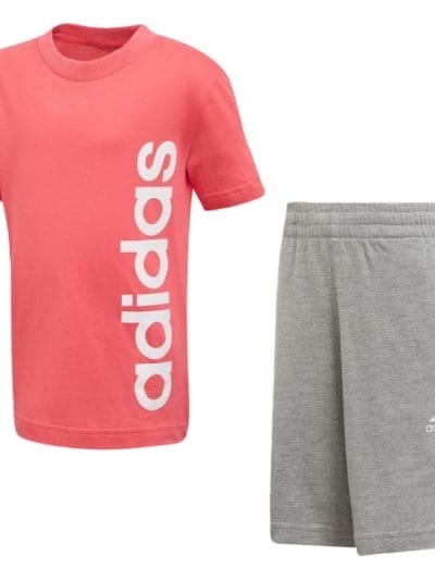 Fitness Mania - Adidas Little Kids Linear Training Summer Set - Super Pink/Grey/White