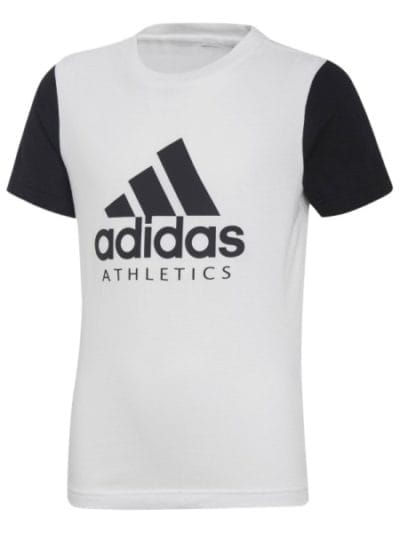 Fitness Mania - Adidas Sports ID Kids Boys Casual T-Shirt - White/Black