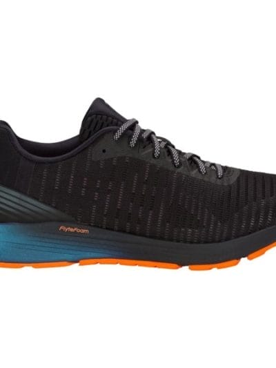 Fitness Mania - Asics DynaFlyte 3 Lite-Show - Mens Running Shoes - Black/Shocking Orange/Blue