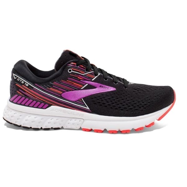 Fitness Mania - Brooks Adrenaline GTS 19 - Womens Running Shoes - Black/Purple/Coral