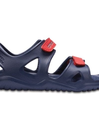 Fitness Mania - Crocs Swiftwater River Sandal - Kids Casual Sandals - Navy/Flame