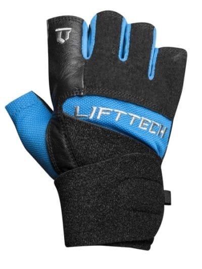 Fitness Mania - Lift Tech Elite Mens Wrist Wrap Gloves - Black/Blue