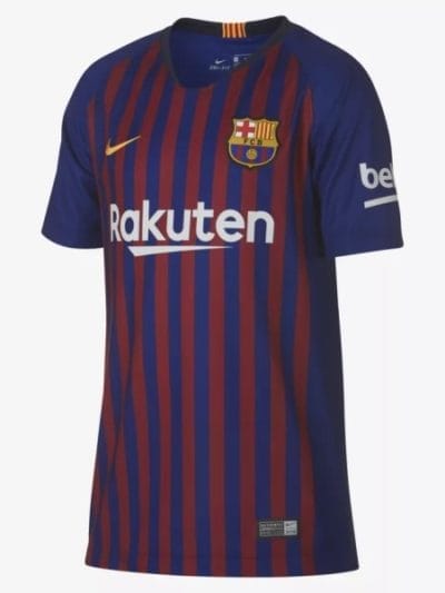Fitness Mania - Nike 2018/19 FC Barcelona Stadium Home Kids Football Shirt - Deep Royal Blue/University Gold