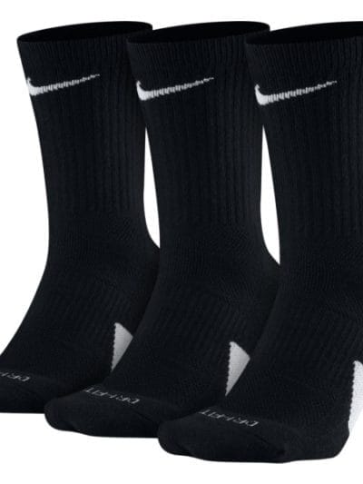 Fitness Mania - Nike Crew Mens Basketball Socks - 3 Pack - Black/White