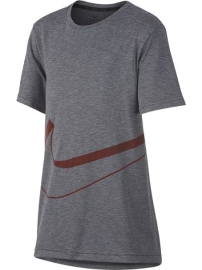 Fitness Mania - Nike Dri-Fit Breathe Kids Boys Short Sleeve Training Top - Dark Grey/Wolf Grey