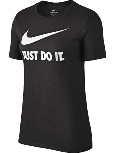 Fitness Mania - Nike Just Do It Swoosh Womens Casual T-Shirt - Black/White