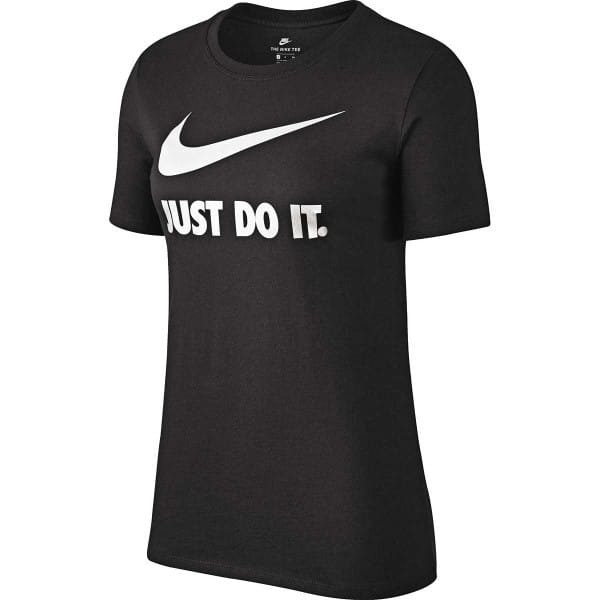 Fitness Mania - Nike Just Do It Swoosh Womens Casual T-Shirt - Black/White