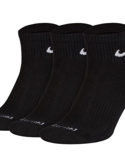 Fitness Mania - Nike Performance Cushion Low Unisex Low Cut Socks - 3 Pack - Black/White