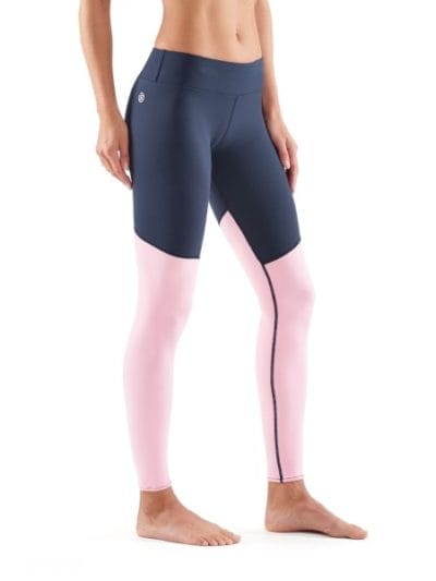 Fitness Mania - Skins DNAmic Soft Womens Compression Long Tights - Cameo Pink/Navy Blue