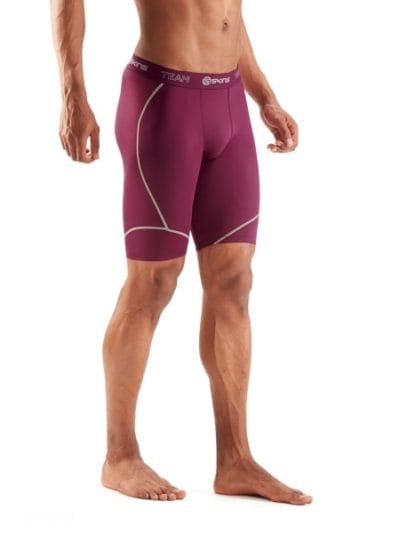 Fitness Mania - Skins DNAmic Team Mens Compression Half Tights - Maroon