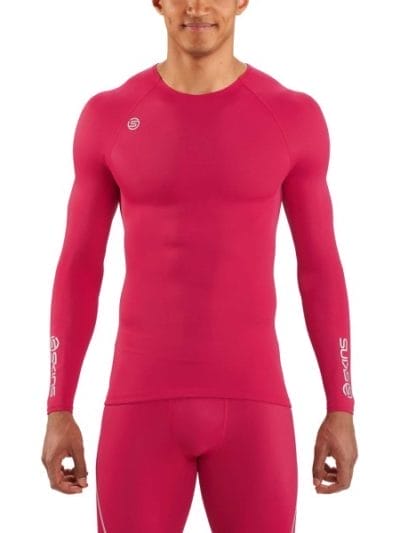 Fitness Mania - Skins DNAmic Team Mens Compression Long Sleeve Top - Red