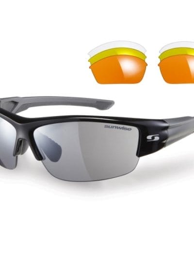 Fitness Mania - Sunwise Evenlode Sports Sunglasses - Black (supplied with 4 sets of lenses)