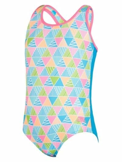 Fitness Mania - Zoggs Eternity Actionback Kids Girls One Piece Swimsuit - Multi/Turquoise