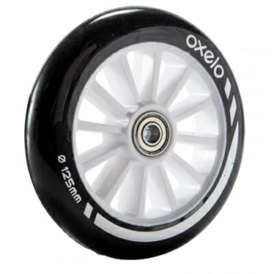 Fitness Mania - 1 x 125 mm Scooter Wheel with Bearings _PIPE_ Black