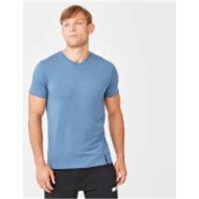 Fitness Mania - Luxe Classic V-Neck T-Shirt - XS - Blue