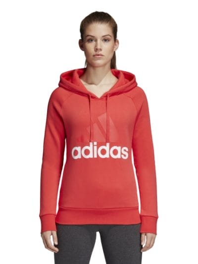 Fitness Mania - Adidas Essentials Linear Fleece Womens Training Hoodie - Real Coral