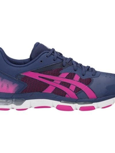 Fitness Mania - Asics Gel Netburner Academy 8 - Womens Netball Shoes - Indigo Blue/Pink Rave