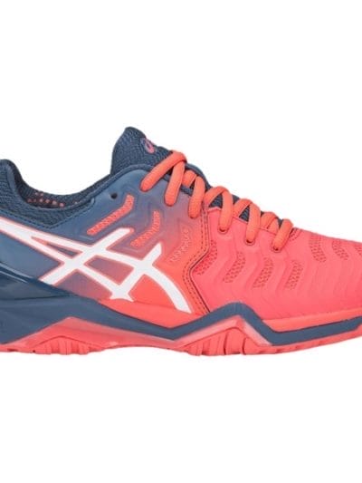 Fitness Mania - Asics Gel Resolution 7 - Womens Tennis Shoes - Papaya/White