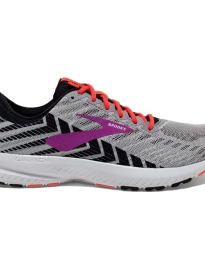 Fitness Mania - Brooks Launch 6 - Womens Running Shoes - Grey/Black/Purple