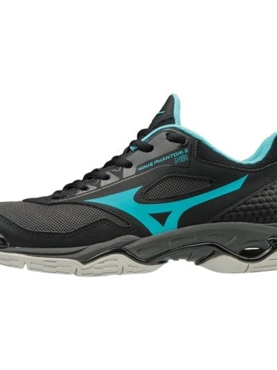 Fitness Mania - Mizuno Wave Phantom 2 - Womens Netball Shoes - Black/Blue Curacao