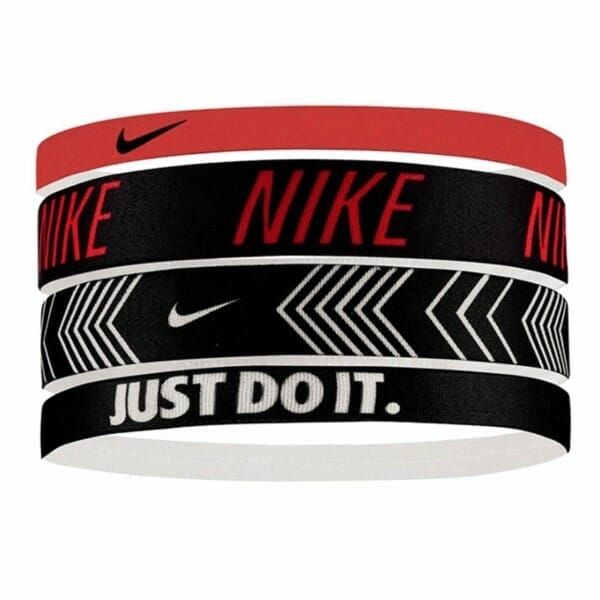 Fitness Mania - Nike Printed Unisex Sports Headband - Assorted 4 Pack - Black/White/University Red