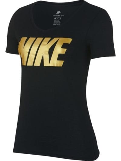 Fitness Mania - Nike Sportswear Metallic Womens Casual T-Shirt - Black/Gold