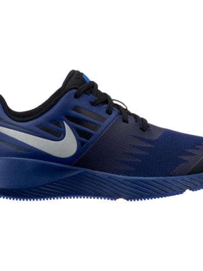 Fitness Mania - Nike Star Runner Reflective GS - Kids Running Shoes - Blue Void/Reflective Silver/Black