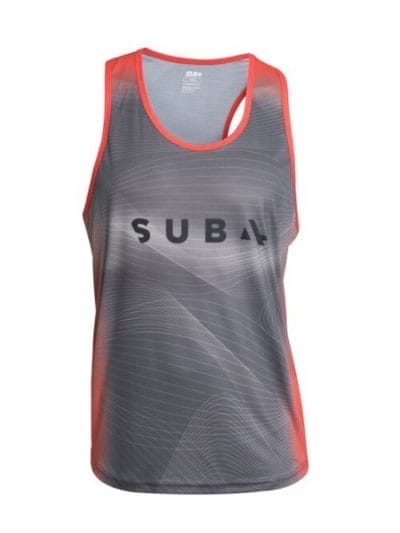 Fitness Mania - SUB4 A18 Pro Drylyte Racerback - Unisex Training Tank - Grey/Red