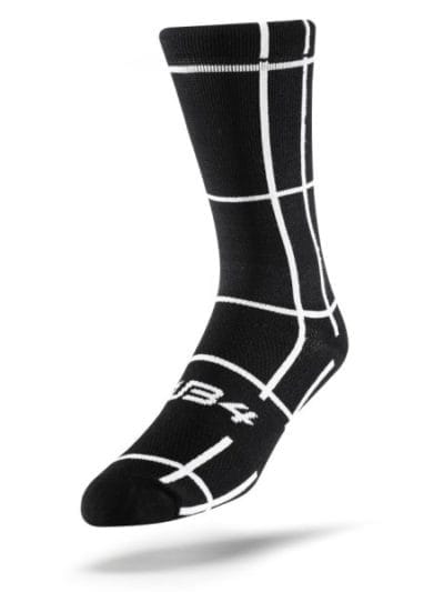 Fitness Mania - Sub4 Grid Unisex 3/4 Running Socks - Black/White