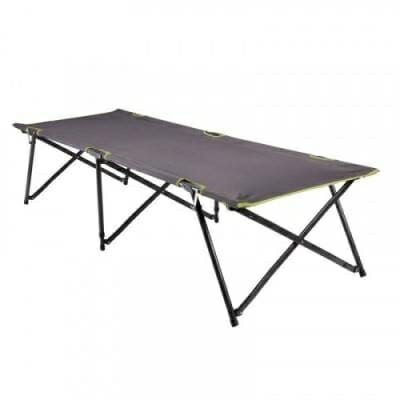 Arpenaz L100 Camp Bed PIPE Black Fitness Mania