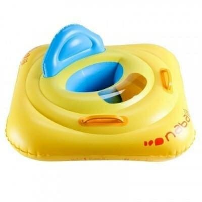 Fitness Mania - Baby seat swim ring with window & handles for children from 7 to 11kg - yellow