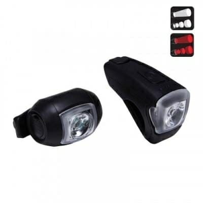 Fitness Mania - Front/Rear LED Rechargeable Bike Lights Set - V100 - Black