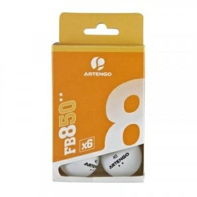 Fitness Mania - Table Tennis Balls FB850 - 6 Pack - White and Orange
