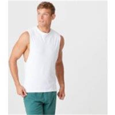 Fitness Mania - Luxe Classic Drop Armhole Tank Top - White - L - White