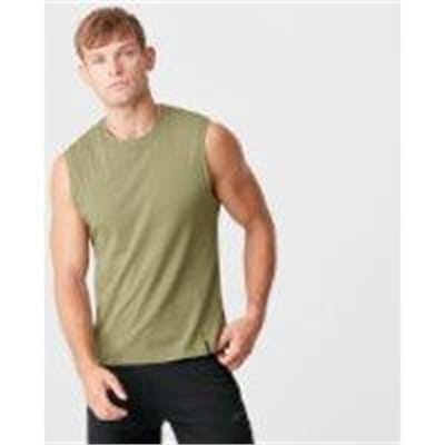 Fitness Mania - Luxe Classic Sleeveless T-Shirt - Light Olive - L - Light Olive